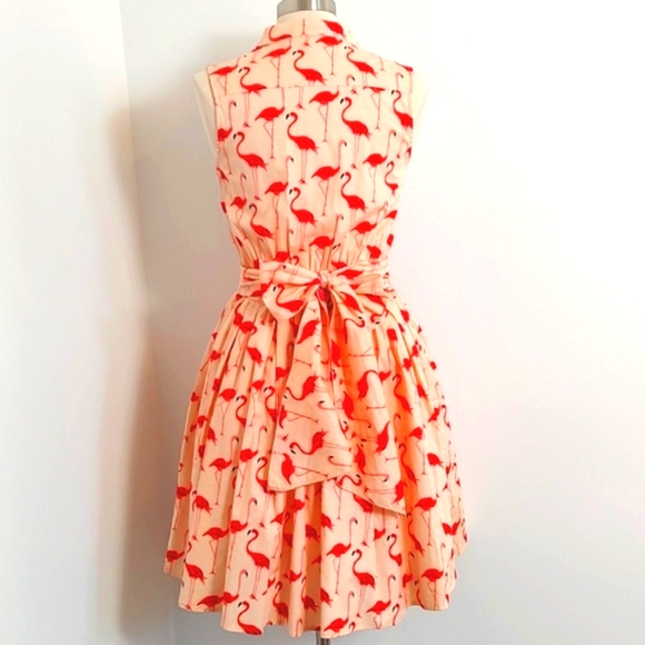 Chicwish Sleeveless Summer Fit & Flare Flamingo Printed Dress/ Size M - Picture 5 of 14
